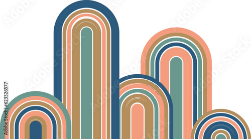 Abstract Mountain or Rainbow Design Element in Traditional Chinese Style