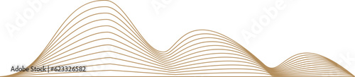 Abstract Linear Mountain Design Element in Traditional Chinese Style