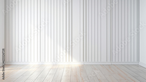 白木・ホワイトウッドの壁の明るい部屋・デザイン素材・背景素材
