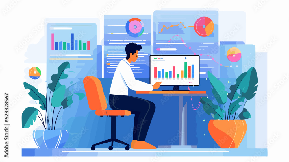 Conceptual vector illustration of business analysis operations. Stock ...