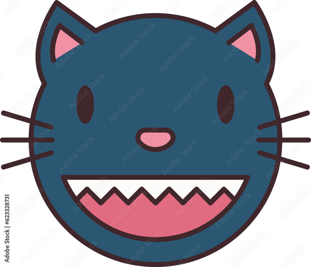 Monster cat line filled icon. Face halloween icon simple cartoon style. Monster cat line filled icon. Face halloween icon simple cartoon style.