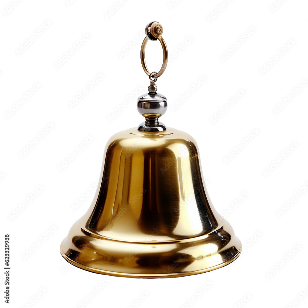 Brass bell. isolated object, transparent background Brass bell. isolated object, transparent background