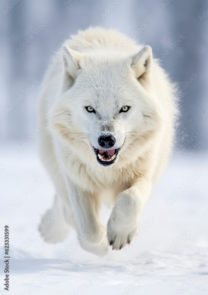 The Wolf Gaze, A Moment of Life in the Arctic Wilderness. AI Generative The Wolf Gaze, A Moment of Life in the Arctic Wilderness. AI Generative