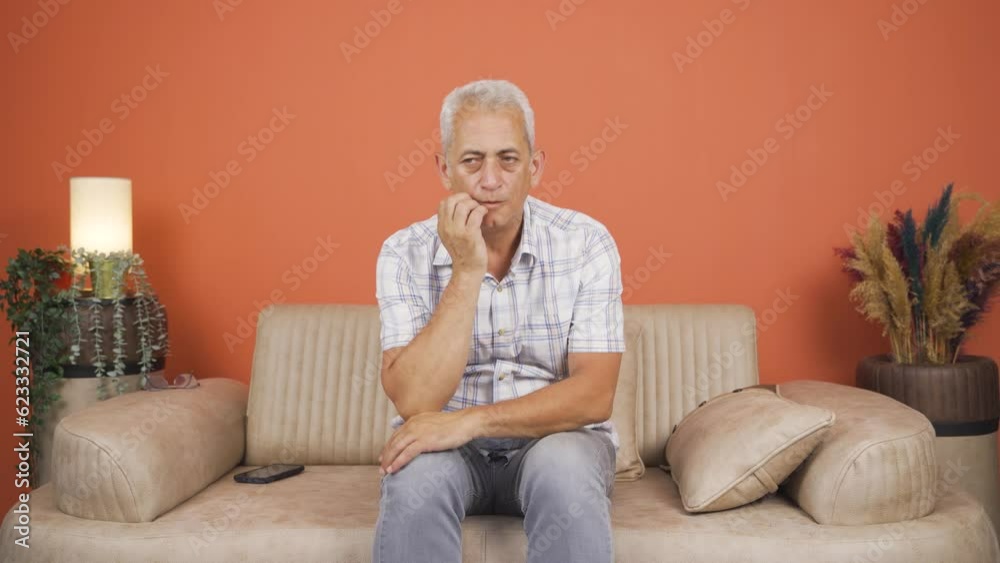 Nervous man stressed and thoughtful. Nervous man stressed and thoughtful.