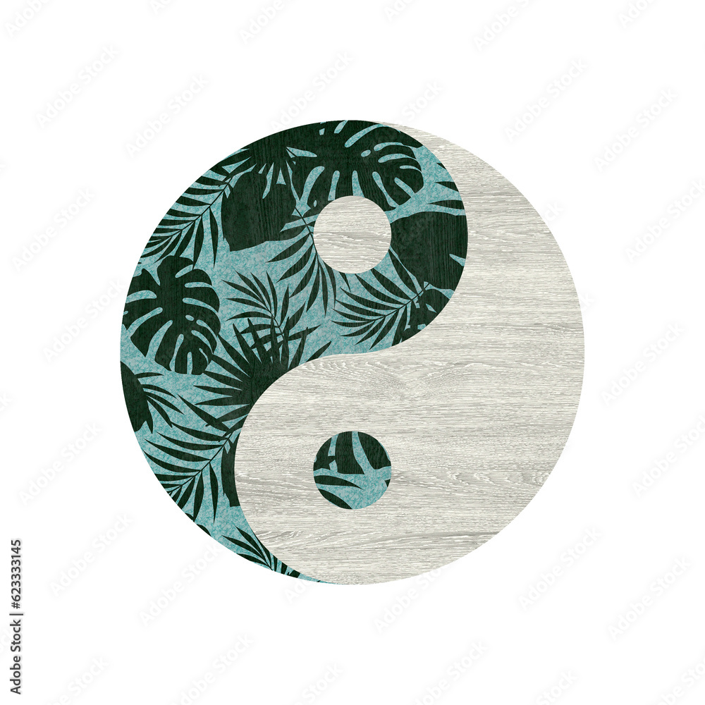 custom made wallpaper toronto digital yin yang art colorful design illustration wood texture.