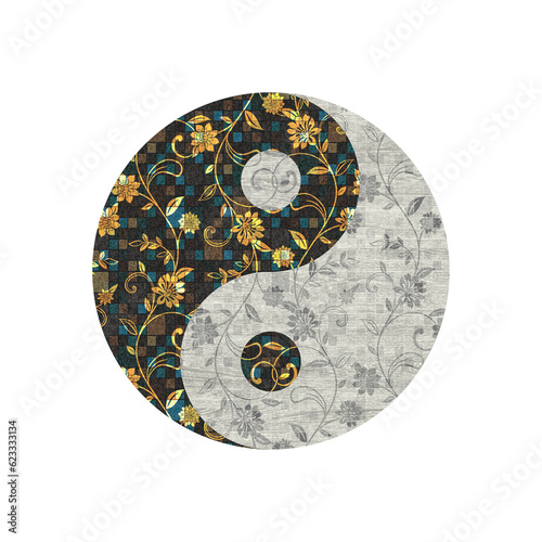 Wallpaper Mural  yin yang art colorful design illustration wood texture. Torontodigital.ca