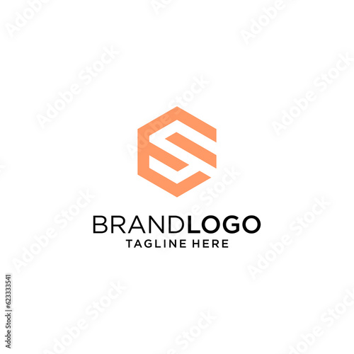 Letter S hexagon icon logo design concept 
