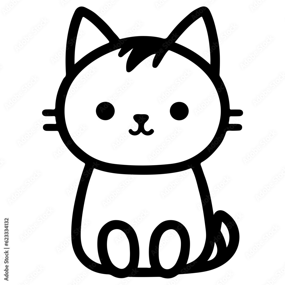 Cat outline, vector illustrator, Cat Day, International cat day,