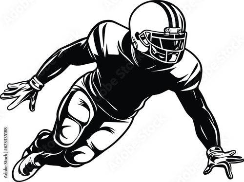Cornerback Football Player Logo Monochrome Design Style