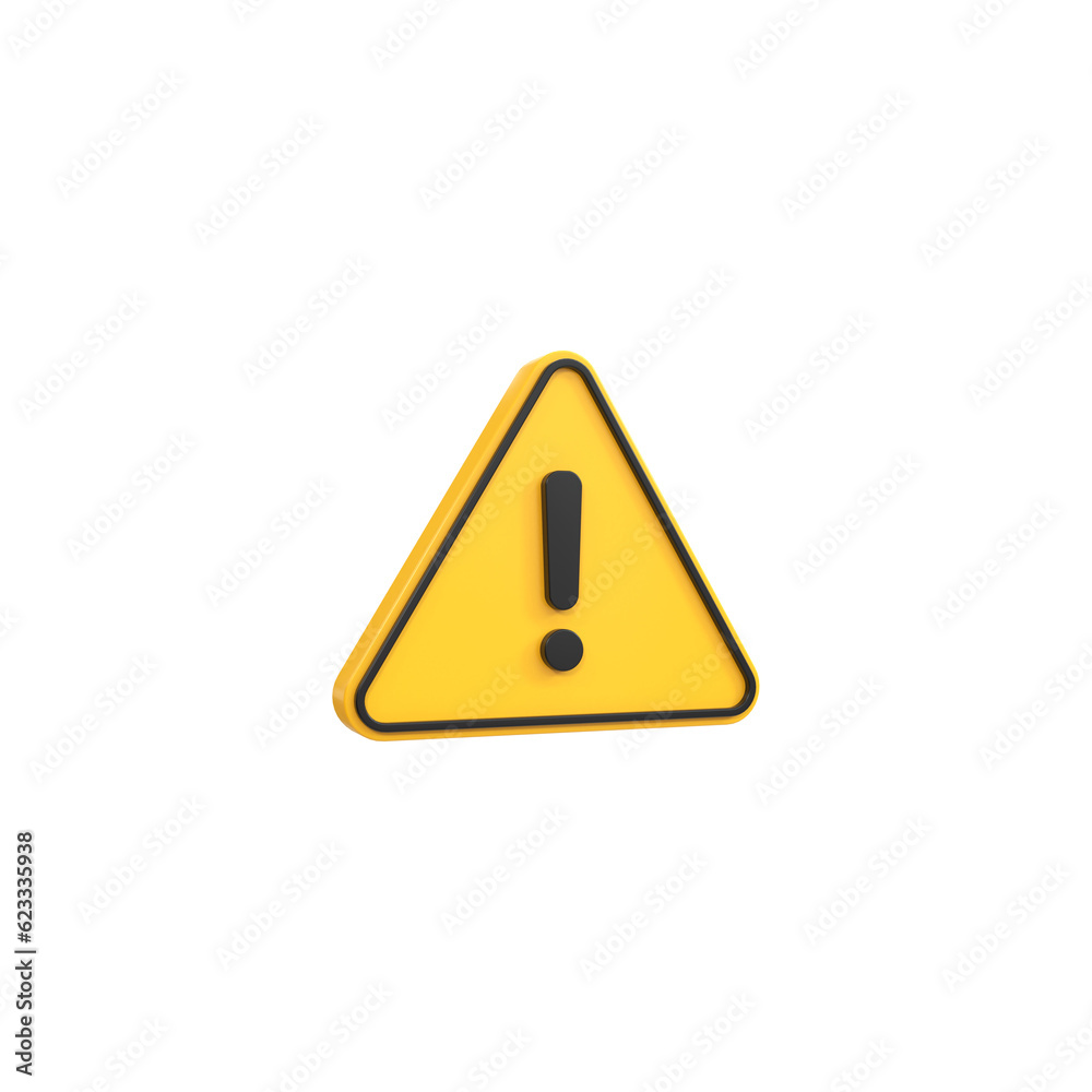 Alert or Warning signs 3d rendering of alert isolated on a transparent background
Alert or Warning signs 3d rendering of alert isolated on a transparent background