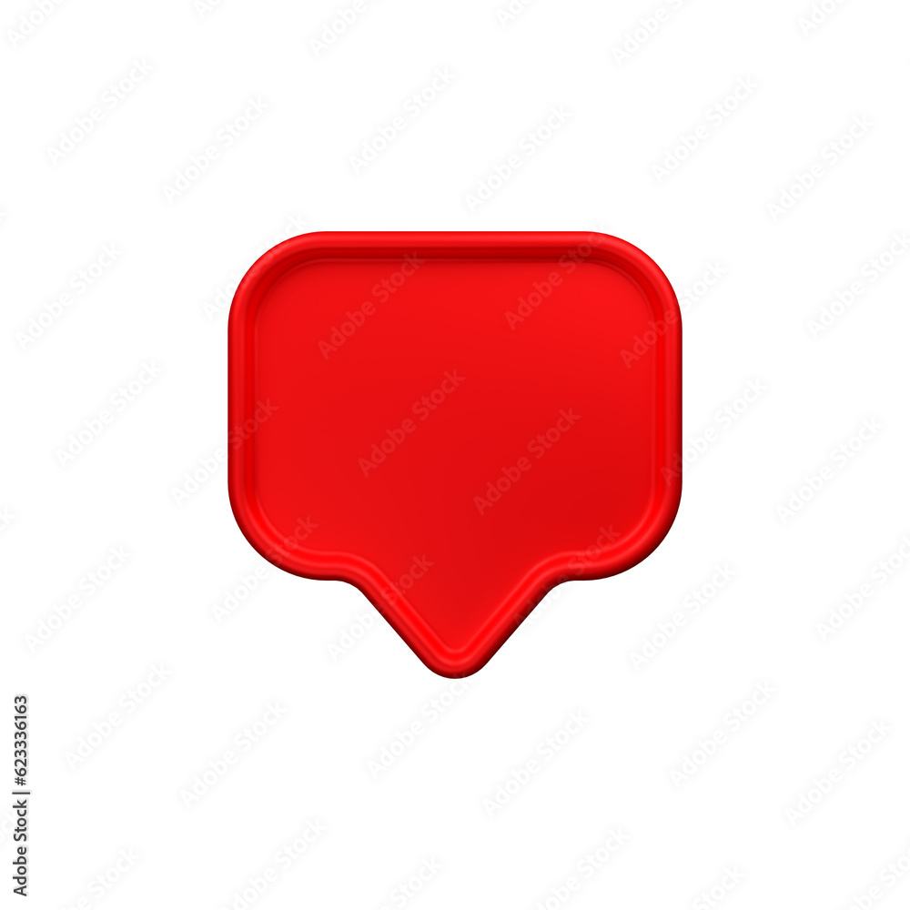 3d rendering Social Media Heart icon online social communication applications concept