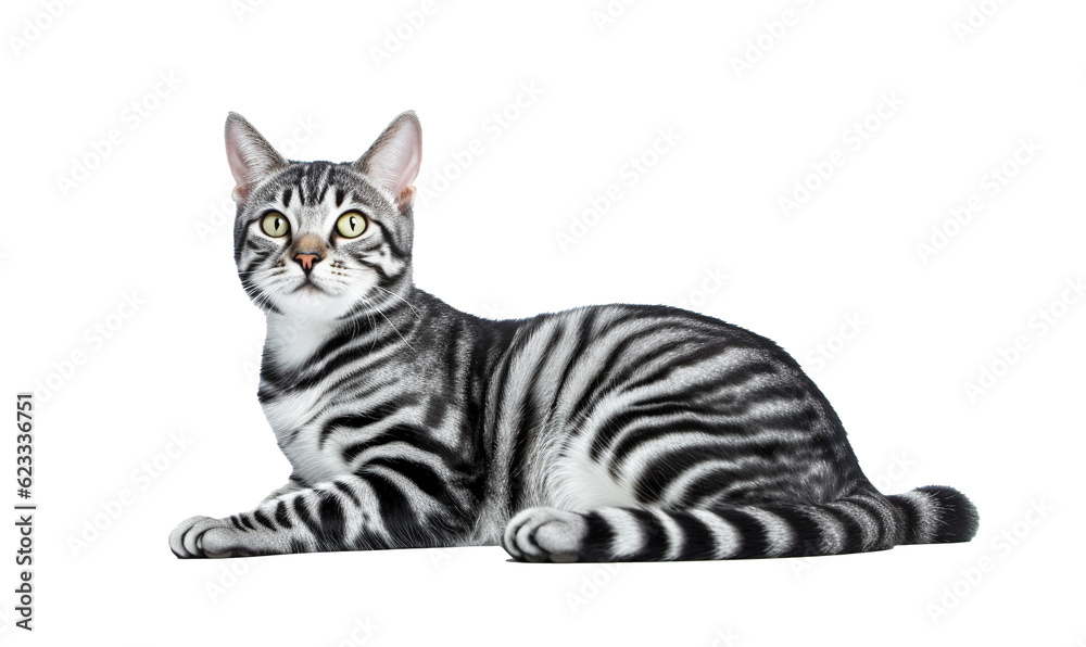 Obraz premium bengal cat isolated on white background HD 8K wallpaper Stock Photographic Image