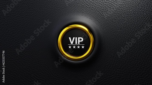 3D VIP golden button with private access, Private access to VIP services pressing a button to ask a concierge. 4k 3d loop animation photo