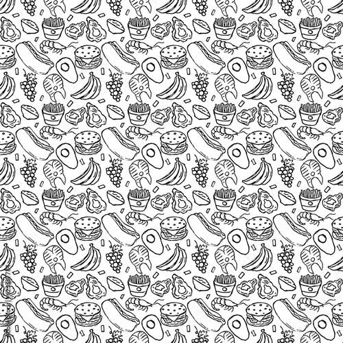 Wallpaper Mural Seamless food pattern. Doodle food background Torontodigital.ca
