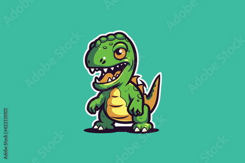 Cute crocodile cartoon character vector illustration. Cute crocodile mascot.