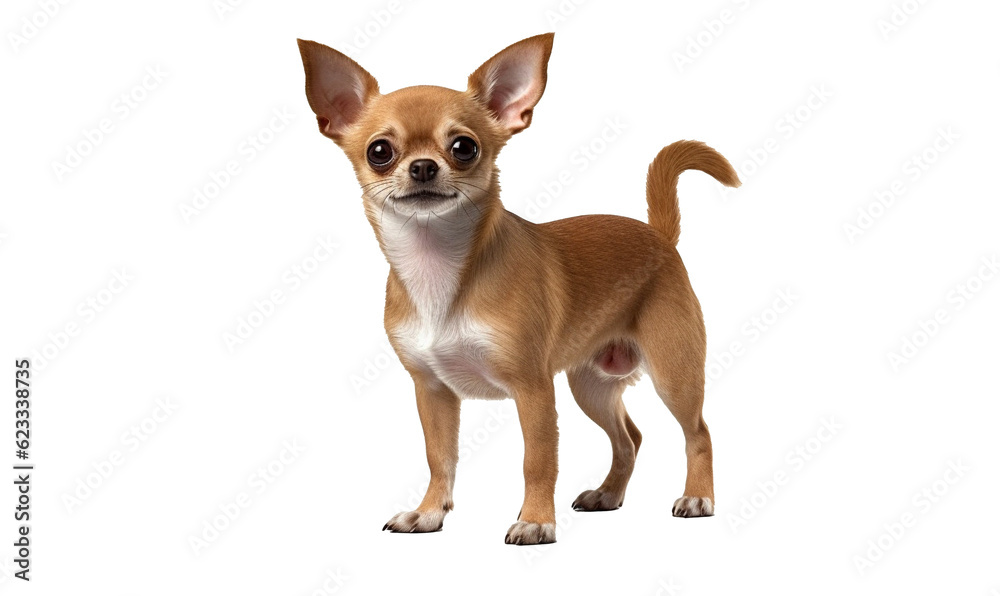 chihuahua puppy isolated on white HD 8K wallpaper Stock Photographic Image