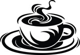 Hot Cup Of Coffee Logo Monochrome Design Style