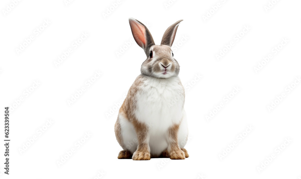 Obraz premium rabbit isolated on white background HD 8K wallpaper Stock Photographic Image