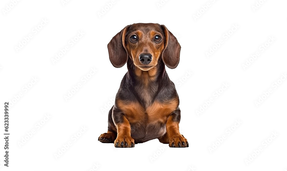 dachshund isolated on white HD 8K wallpaper Stock Photographic Image