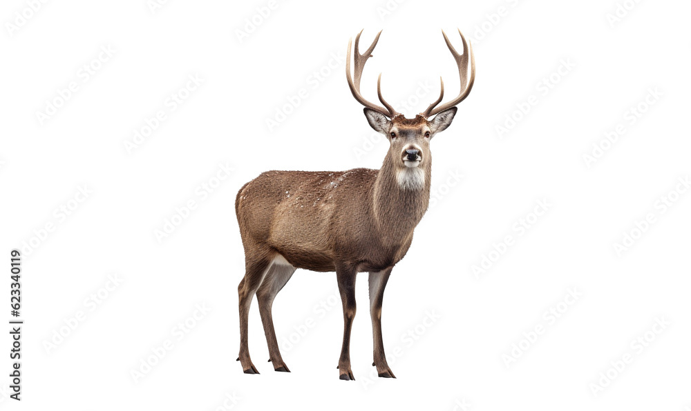 deer isolated on white background HD 8K wallpaper Stock Photographic ...