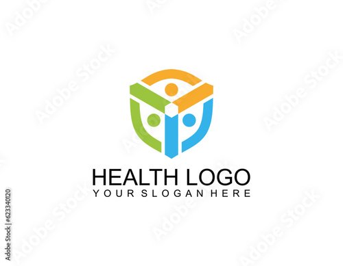 Abstract People symbol, togetherness and community concept design, creative hub, social connection icon, template and logo set