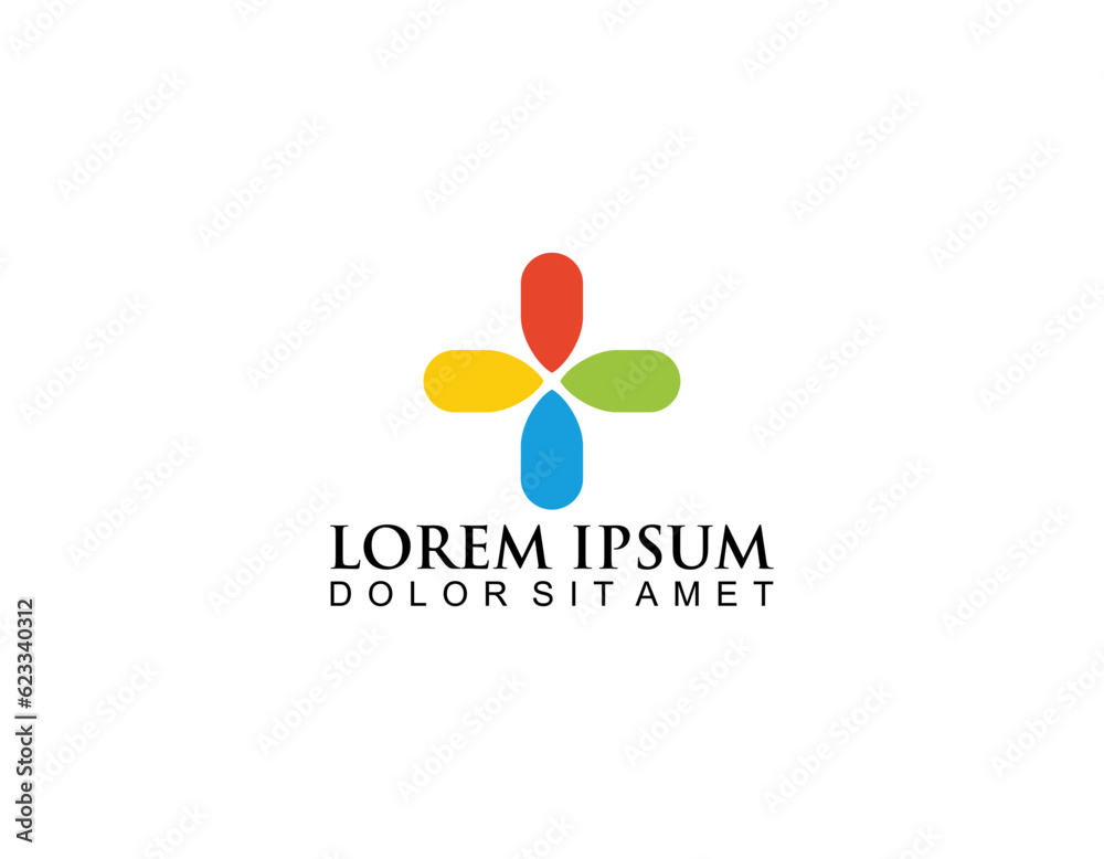 Cross Sign Medical Logo Health Symbol Pharmacy Icon. Flat Vector Logo Design Template Element