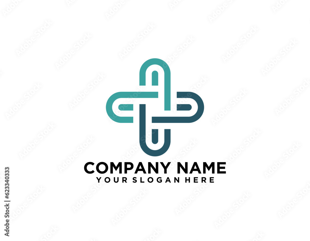 Obraz premium Cross plus medical logo icon design template elements