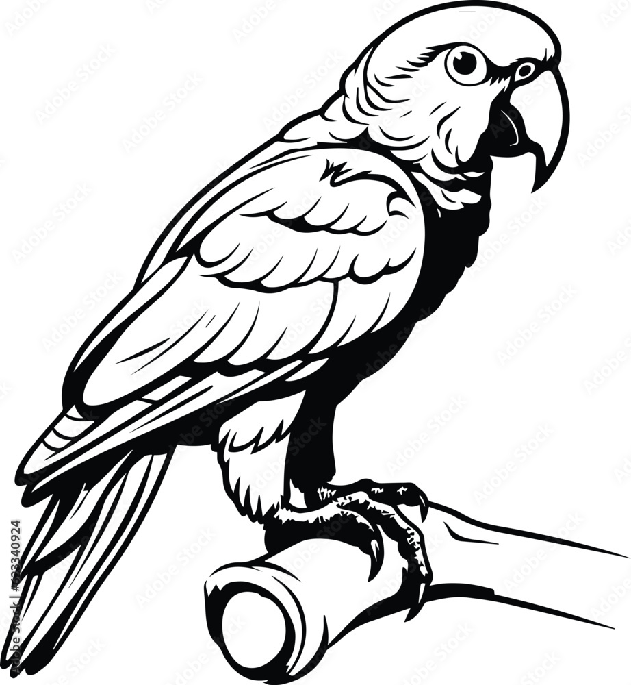parrot Logo Monochrome Design Style