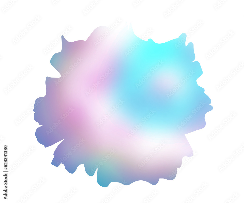Iridescent flowers in neon colors Blue, pink, purple Holographic botanical design elements Png clipart on transparent background
