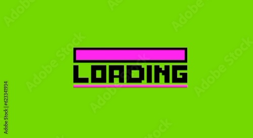 Footage loading pixel art green screen 