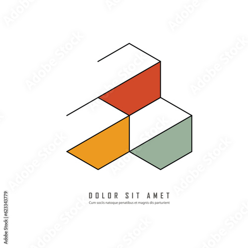 Vector hexagon design. Science network pattern. Connecting lines and dots on simple background
