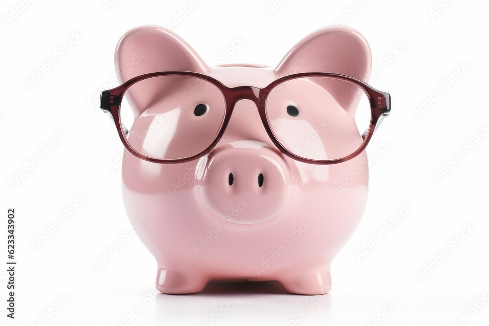 Pink piggy bank glasses. Generate Ai Pink piggy bank glasses. Generate Ai