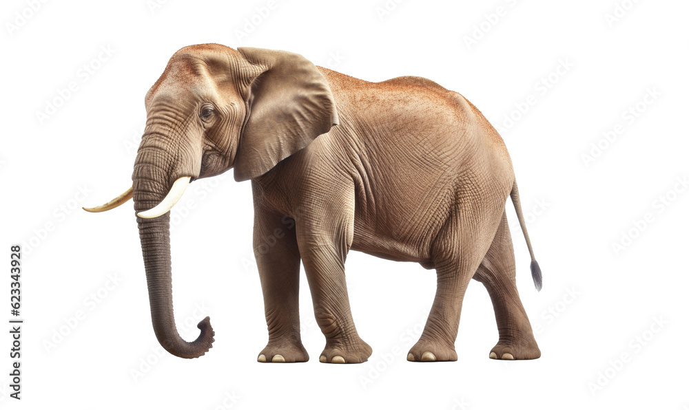 elephant isolated on white HD 8K wallpaper Stock Photographic Image