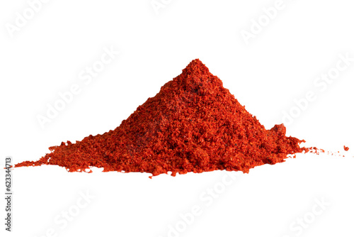 Foto Heap of ground paprika isolated on transparent background.
