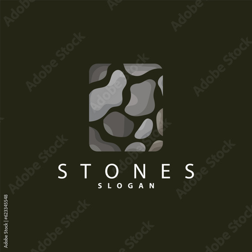 Brick Stone Logo, Premium Elegant Design, Vector Wallpaper Stone House, Icon Illustration Design