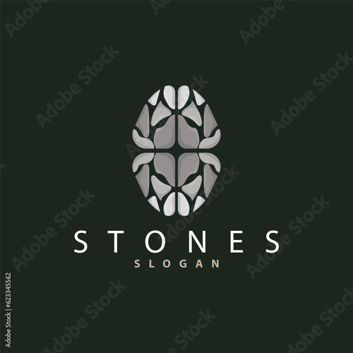 Brick Stone Logo, Premium Elegant Design, Vector Wallpaper Stone House, Icon Illustration Design