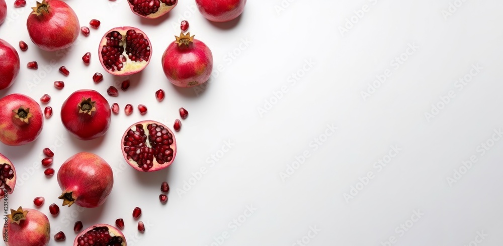 Pomegranate banner. Generate Ai