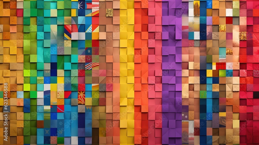 Fototapeta premium Colorful abstract geometric shapes. Generative ai.