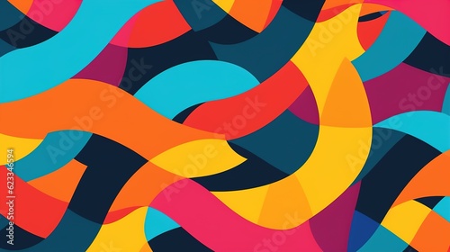 Colorful abstract geometric shapes. Generative ai.