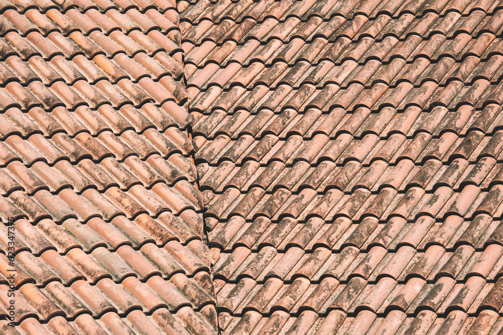 Tile pattern on the roof