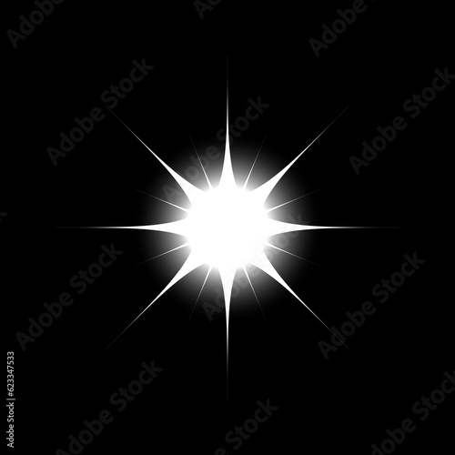 Shiny star light isolated element