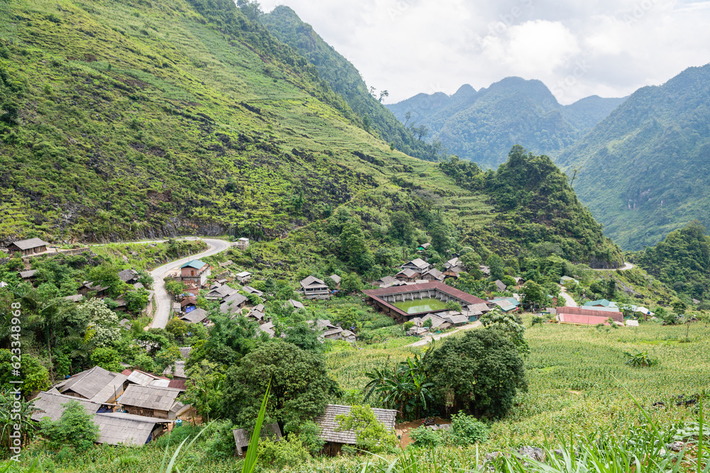 beautiful village in ha gian loop, vietnam beautiful village in ha gian loop, vietnam
