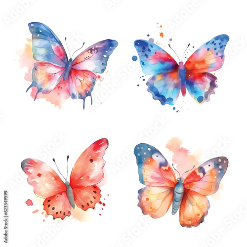 Cute butterfly ilustration collection
