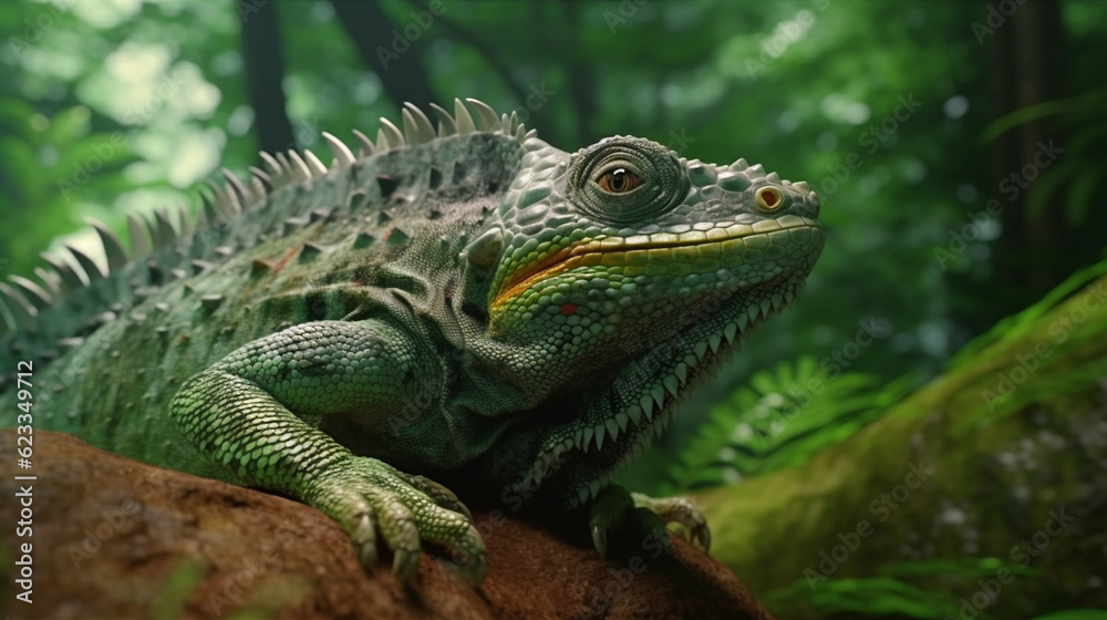 iguana in the zoo HD 8K wallpaper Stock Photographic Image