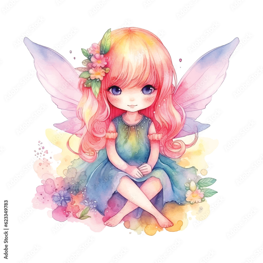  Cute fairy watercolor paint 