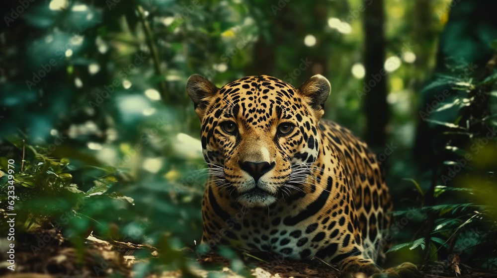 Obraz premium jaguar in zoo HD 8K wallpaper Stock Photographic Image
