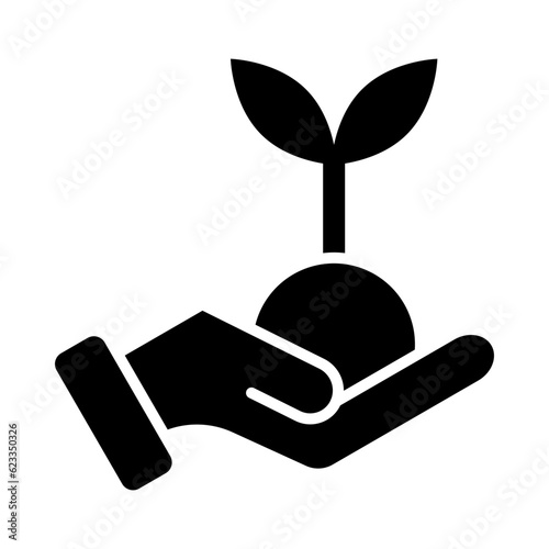 Replant Glyph Icon Design