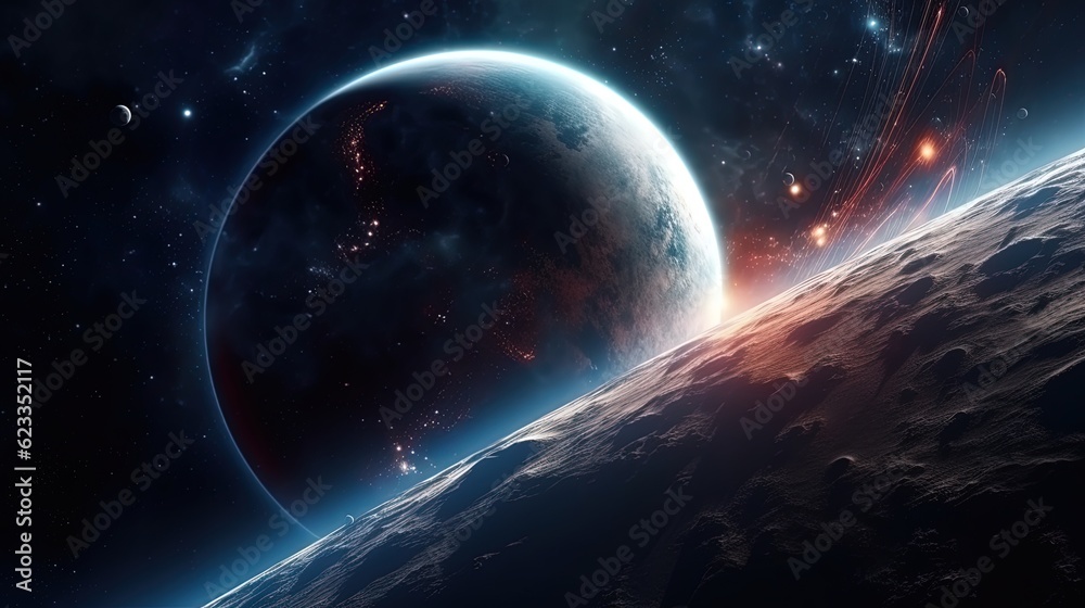 Obraz premium Galaxy and universe light. Galaxies sky in space Planets and stars beauty of space exploration