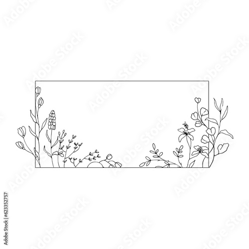 floral frame banner copy space