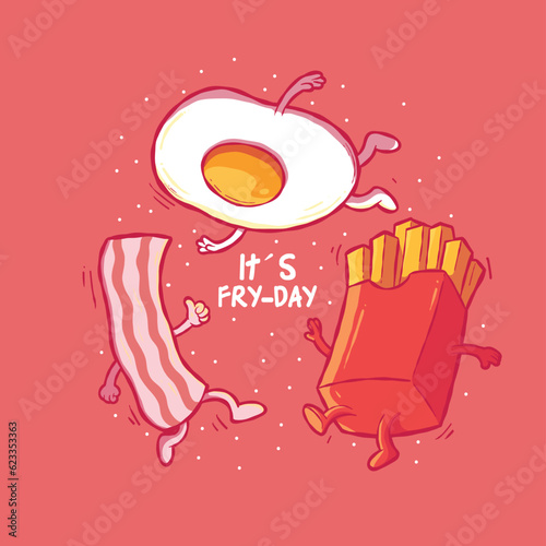Fast Food characters falling vector illustration. Food, unhealthy, lifestyle design concept.